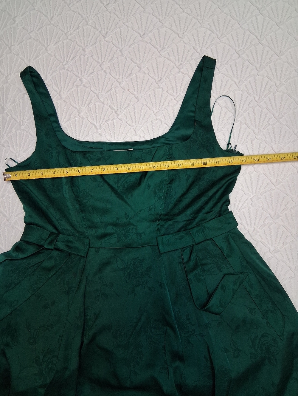 Francesca's Collections Teal Floral Satin Fit-and-Flare Mini Dress Size L - Picture 14 of 16